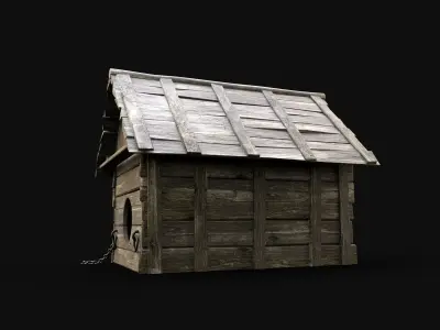 FARM DOG HOUSE HOUND VILLAGE COTTAGE SHEPHERD ANIMAL HUT Free low-poly 3D model