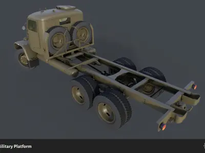 PV3S Truck Military Platform Set Low-poly 3D model