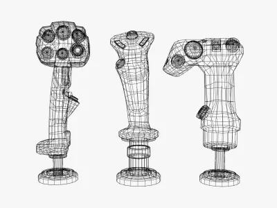 Fighter Jet  Joystick or Grips Low-poly 3D model