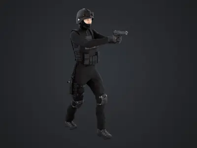 Female SWAT Officer 3D model