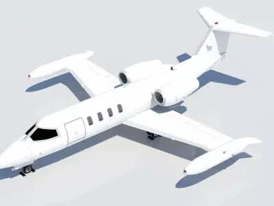 Lear 25-35 Jet static lowpoly Low-poly 3D model
