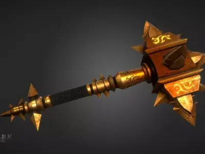 Sulfuras Hand of Ragnaros Low-poly 3D model