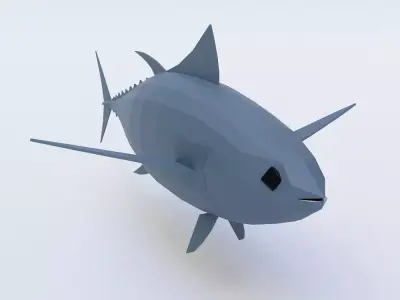 Tuna fish low poly 3d model  Low-poly 3D model