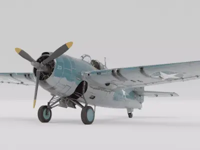 F4F Wildcat Fighter 1940-1945 3D model