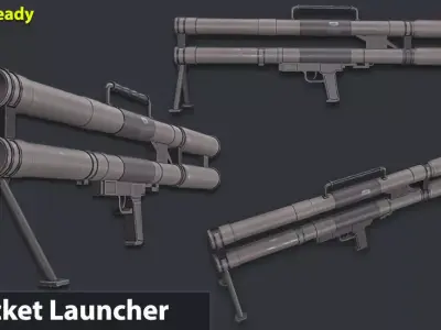 Rocket Launcher Game Ready 12 Low-poly 3D model