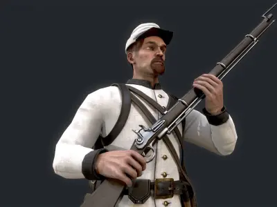 Soldier 4 version 2 Low-poly 3D model