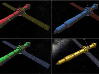 Satellite LOW POLY Low-poly 3D model