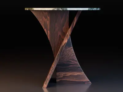 Coffee Table with Cross Base Free low-poly 3D model