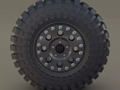 Tibus Offroad Wheel w Maxxis Trepador Tire 3D model