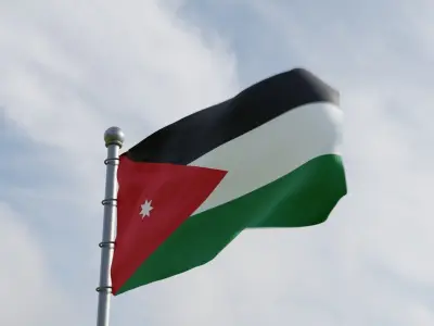 Animated Jordan Flags 3D model