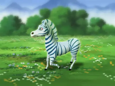 cartoon zebra Free 3D model