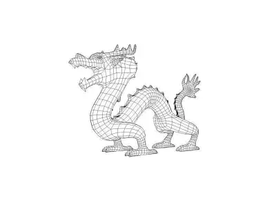 Asian Dragon Low-poly 3D model