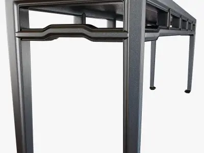 19th Century Black Lacquer Chinese Console Table 3D model