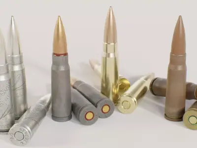 762x39mm Bullets Low-poly 3D model