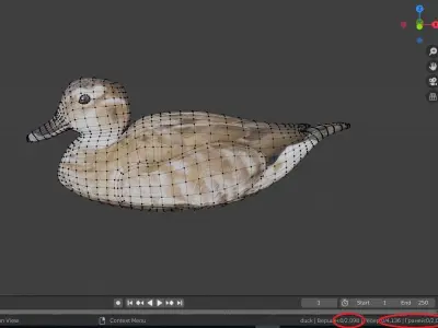 hunting duck Low-poly 3D model