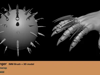 33 Claw Finger Low-poly 3D model