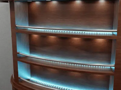 Luxury Curved Home Bar Cabinet and Wine Rack 3D model