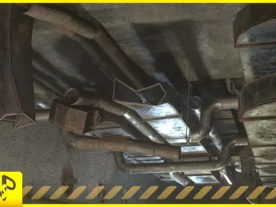 Ventilation System pack Low-poly 3D model