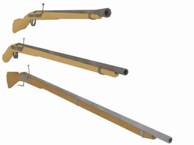 A set of wicked muskets Free low-poly 3D model