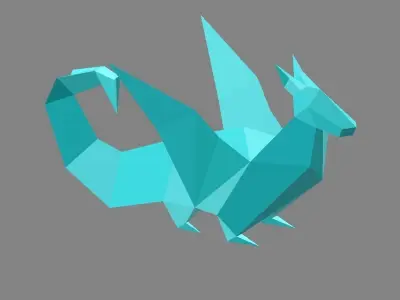 Origami Dragon Low-poly 3D model