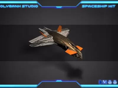 PolyBank Spaceship N21 Low-poly 3D model