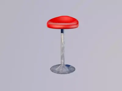 Leather bar stool 3D model