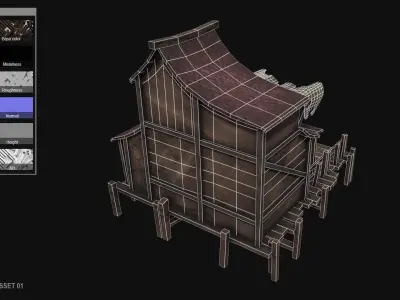 Fishing village asset 01 Low-poly 3D model