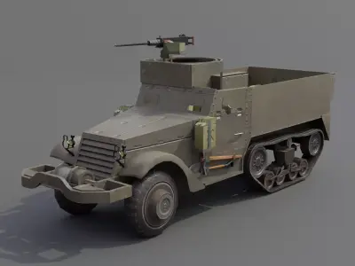 M3 Halftrack Low-poly 3D model