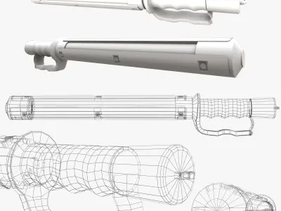 Taser stun baton Low-poly 3D model