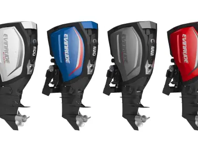 Evinrude E-TEC G2 Outboard Motor 3D Model 3D model
