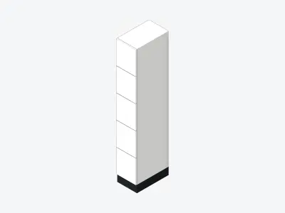 Locker - Laminate - Integral - Classic - 5 Door Low-poly 3D model