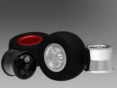 5 Rim and tire Free 3D model