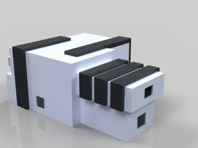 Modern Building House Low-poly 3D model