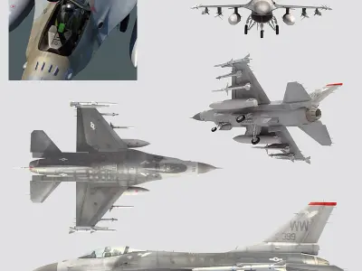 F 16 Falcon in 3ds and obj format 3D model