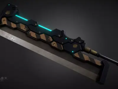 Cyber Cleaver Low-poly 3D model