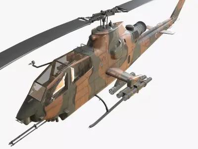 Bell AH-1S Cobra JGSDF Basic Animation Low-poly 3D model