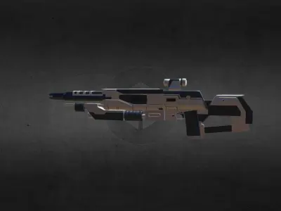 Futuristic Shotgun Low-poly 3D model Low-poly 3D model