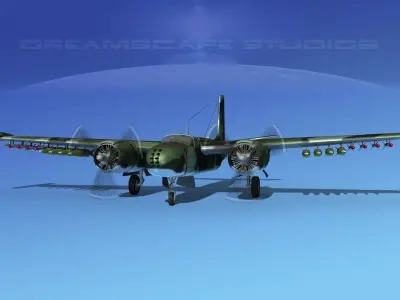 Douglas A-26K Invader COIN 3D model