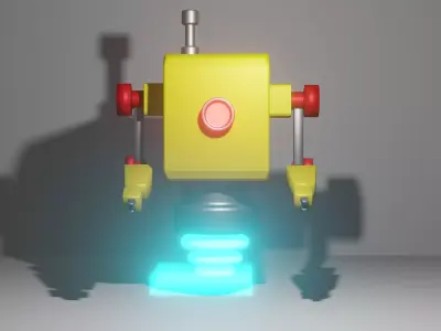 Lighting robot Low-poly 3D model