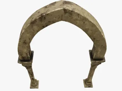 Column wooden arch Low-poly 3D model