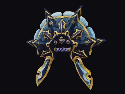 Cross Shuriken War Fan Cutting Asian Edged Weapon Low-poly 3D model