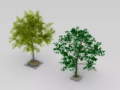 ZB9527 two trees Free 3D model