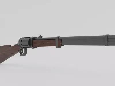 Rifle Western 02 Free low-poly 3D model