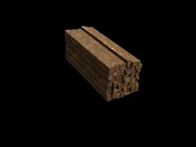 Wood stack Low-poly 3D model