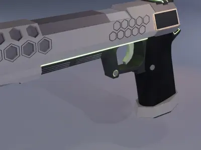 Silenced Pistol - Low Poly Free low-poly 3D model