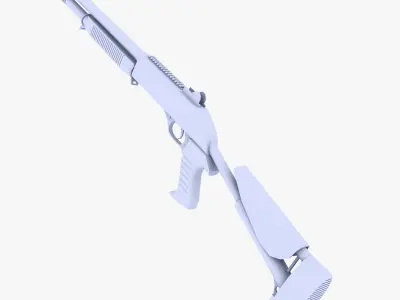 Benelli M1014 Shotgun Low-poly 3D model