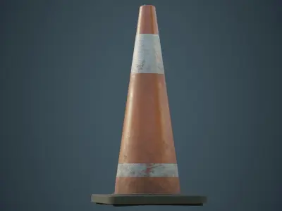 Traffic Cone 6B Low-poly 3D model
