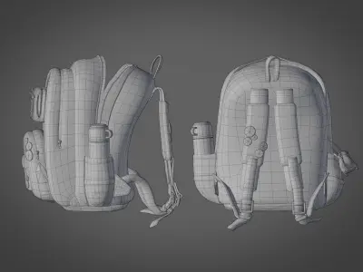 Backpack for kids Low-poly 3D model