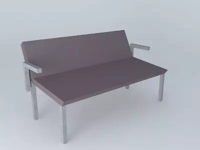 Comfortable couch with feet and arm rests  Free 3D model