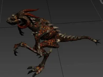 Dragon creature with long arms and legs 3D model